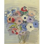•Raoul Dufy (1877-1953). Anemones, limited edition colour lithographic print, number 88/250, plate
