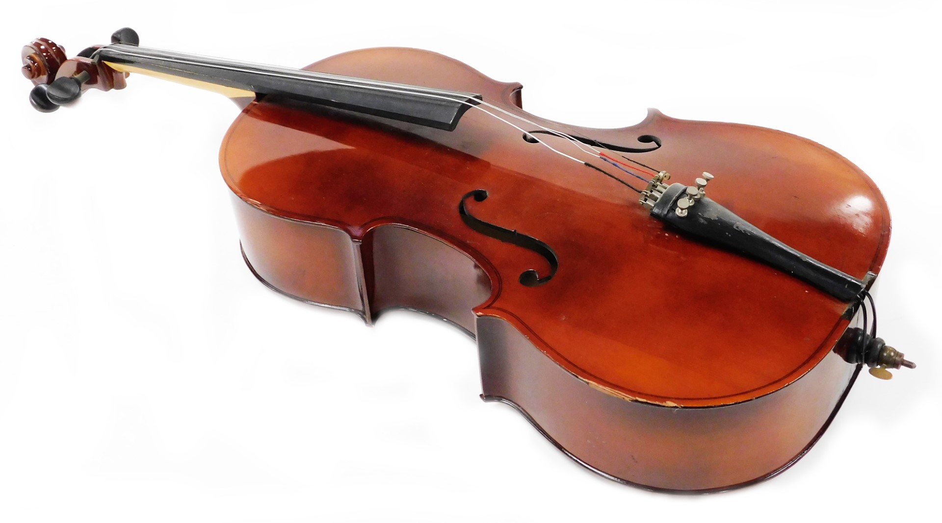 A 20thC Rosetti Stradivarius model cello, with one piece back, 103cm high.