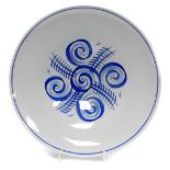 An early 1930's Susie Cooper plate, of circular form, with a swirl design, signature mark and number