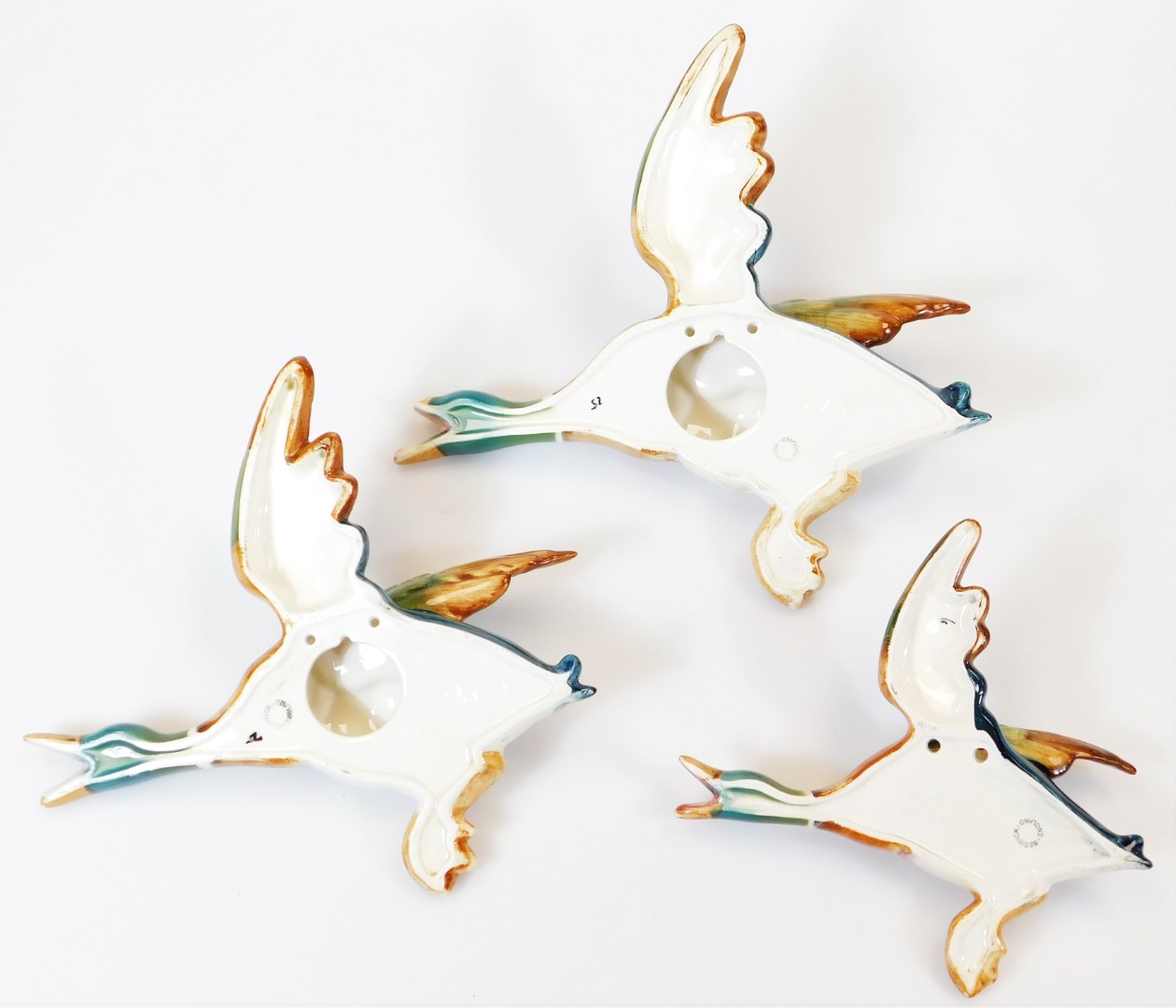 A set of three Beswick graduated duck wall plaques, 596-1, 26cm high, etc. (3) - Image 2 of 3