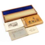 An early 20thC mahogany cased ruler set, to include a number of Elliott Bros 449 Strand London ruler
