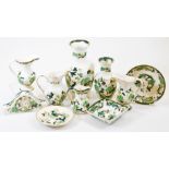 Various Mason's ironstone Chartreuse pattern china, to include dishes, ewer, square dish 9cm wide, v