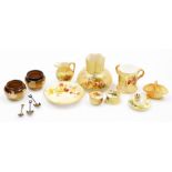 Various Royal Worcester blush ivory ware, to include a tyg of cylindrical form painted with summer f