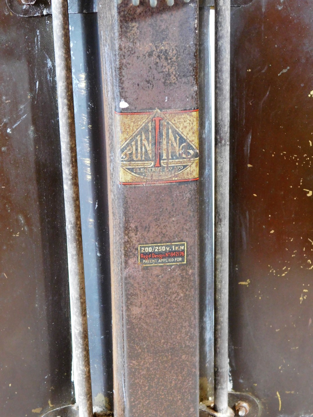 A mid 20thC Art Deco chrome plated Bunting ship heater, with two sails, central bulb and shaped stan - Image 4 of 4