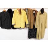 A Gerry Webber suede style ladies coat, quarter length, a padded jacket, a Caroline Charles collecti