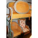 A three French Grange piece patio suite, comprising two seater settee, 138cm wide, tub armchair and