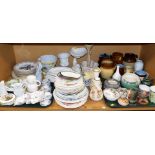 Decorative china and effects, collectors plates, wall pockets, pottery effects, robin figure, decora