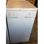 A Curry's Essential CDW45W13 single dishwasher, 88cm high, 45cm wide, 55cm deep.