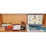 Various bygone games, to include Farming The Perfect Indoor Farming Game, various cards, Canasta and