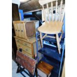A wicker style bedroom suite comprising pedestal cabinet of three drawers and a chest of two short a