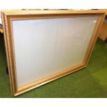 A rectangular gilt coloured frame, with an acanthus style double border, with plain glass, 100cm x 1