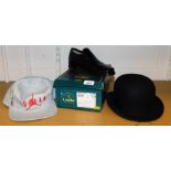 A pair of Loakes size 7½ gentleman's shoes, a Dunn & Co bowler hat and Michael Jordan Official Nike