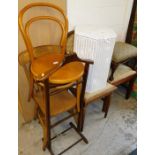 Various furnishings, bentwood chair, 83cm high, stick back chair with comb top, stools, etc. (a quan