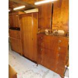 Various oak bedroom furniture, a pair of mid 20thC oak pedestal cabinets, each 66cm high, 35cm wide,