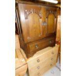 A 20thC pine chest, of two short and two long drawers, 79cm high, 90cmn wide, 50cm deep, and an Old