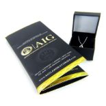 A fancy yellow diamond pendant and chain, the pear shaped pendant set with "fancy intense