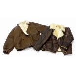 A leather flying type jacket, with wool inlay and a further reproduction flying jacket (2).