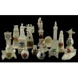 Various crested china, to include Carlton, Doncaster boat, 12cm high, and various monuments to