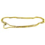 A 9ct gold box link chain, with clip clasp, 50cm long overall, 7.4g all in.