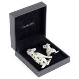 A late 20thC Swarovski crystal dog Dalmation brooch, picked out with black stones, 7cm high, and a