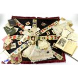 A collection of ephemera etc, to include a collection of silk cigarette cards mainly military