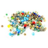 Various marbles coloured examples, to include blue full coloured, 2.5cm diameter, various others