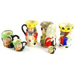 A collection of Royal Doulton character jugs, to include The Judge and the Thief, The King and Queen