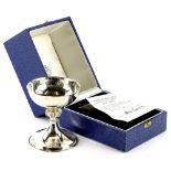 A Lincoln Cathedral 1072-1972 900th Anniversary silver goblet, no. 1676, 12cm high, in fitted case