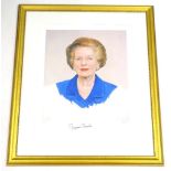 Richard Stone (b.1951). Portrait of Margaret Thatcher, (1925-2013) artist and sitter signed