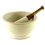 A large Wedgwood cream stoneware pestle and mortar, 32cm diameter.