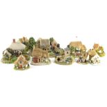 A collection of Lilliput Lane cottages, to include Bluebell Farm and Old Shop at Bignor.