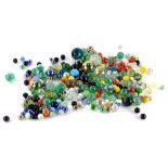 Various marbles, to include large size swirl examples, 2.5cm diameter, various others etc. (a