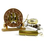 A scratch built steel and brass copy of an early clock, with recycled dial and various bespoke and