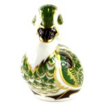 A Royal Crown Derby Derbyshire duckling paperweight ornament, gold stopper and signed in gilt, 6.5cm