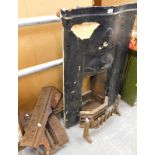 Various fireplace accessories, to include a Victorian serpentine cast iron fireplace, 100cm high,