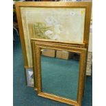 Decorative prints, pictures, frames, gilt mirror, 60cm x 49cm, etc., (a quantity).