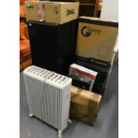 Various electric items, to include boxed Genie CCTV with 15" monitor, freestanding heater, 66cm