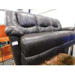 A brown leather three seater sofa. The upholstery in this lot does not comply with the 1988 (