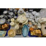 Miscellaneous ceramics, to include a Japanese eggshell porcelain part tea service, relief moulded