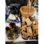 Miscellaneous items, to include souvenir fans, various Pendelfin figures, wooden dolls house