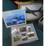 Various aviation prints, to include a print of Wellington MKIV300 Squadron plane, Lancaster print by