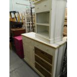A collection of furniture, to include a travelling trunk, pink two drawer filing cabinet, painted