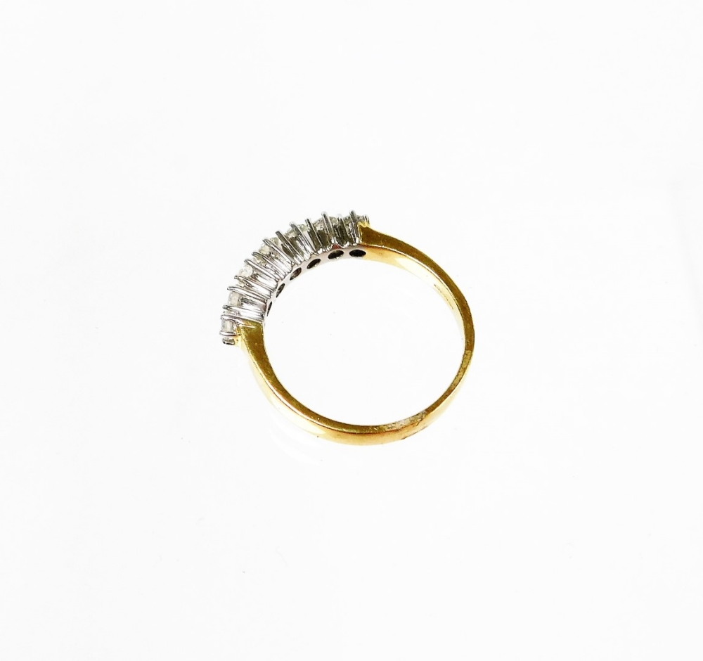 An 18ct gold half hoop diamond eternity ring, set with seven round brilliant cut diamonds, each in c - Image 2 of 2