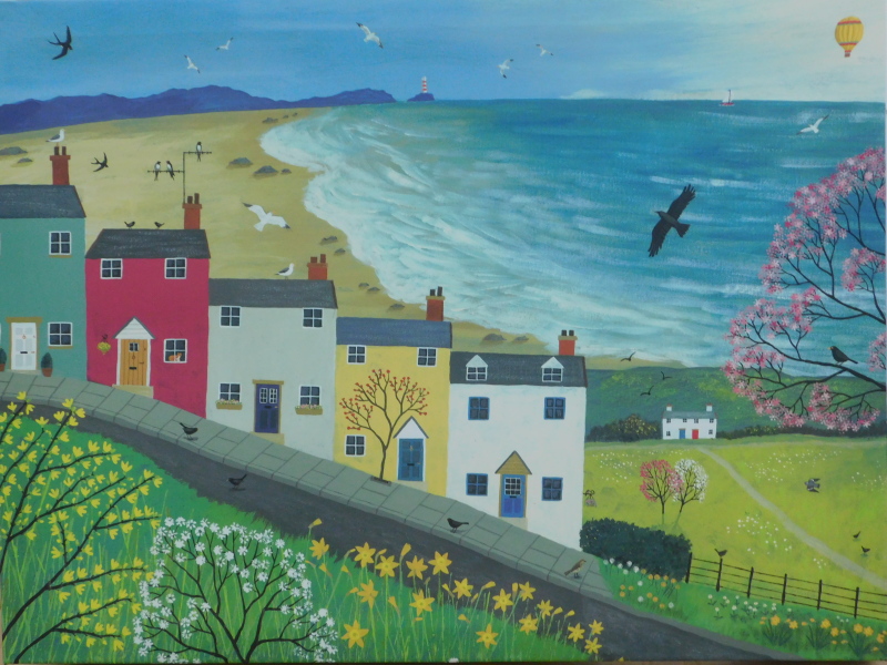 An Art Group Jo Grundy Pool Spring is in the Air canvas wall art print, RRP £36.99.