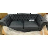 A Fairmont Park Littlehampton dark grey three seater Chesterfield sofa, RRP £609.99.