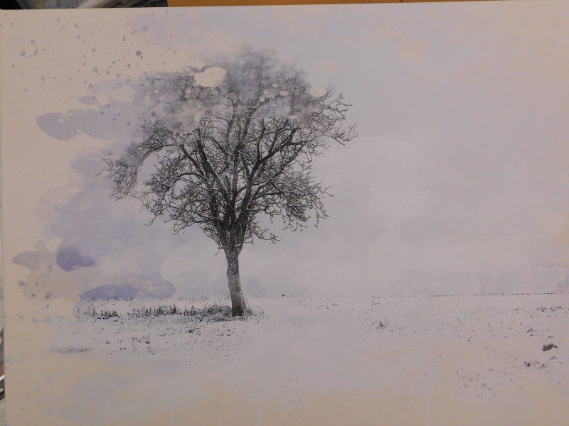 An East Urban Home 'Landscape Snow and Tree' print, RRP £24.99.