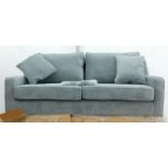 A Three Posts Alorton pale blue/ grey three seater sofa, RRP £579.99.