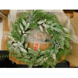 The Seasonal Aisle frosted eucalyptus wreath, £20.99.