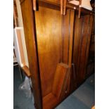 An oak veneered two section bookcase, enclosing ten adjustable shelves in total, 183cm high, 151cm