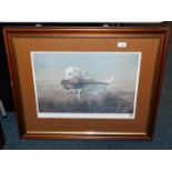 After John Naylor. Hunting dog and pheasant, limited edition print, signed, verso dedicated, 37cm